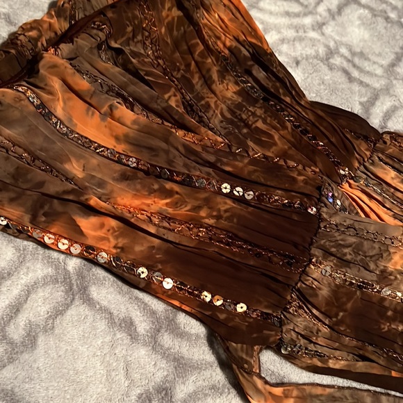 Beau Bois brown and copper tie die and sequin dress size M! - Picture 11 of 11